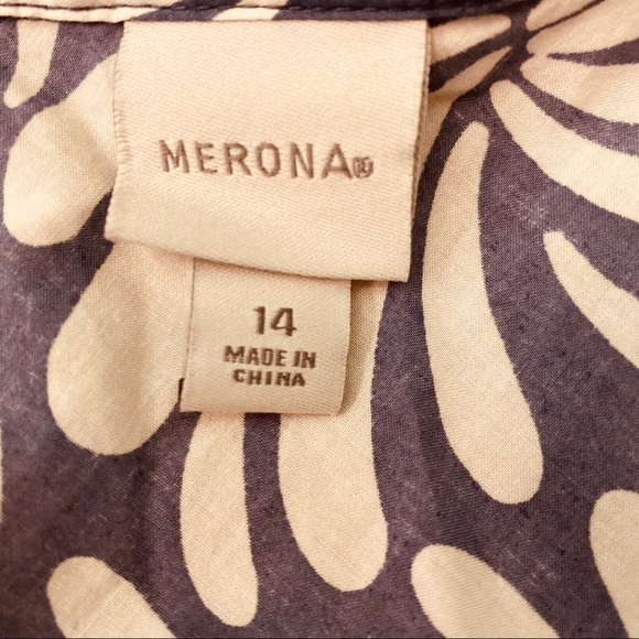 Merona 100% Cotton Dress, Slate Blue Abstract - Picture 12 of 13